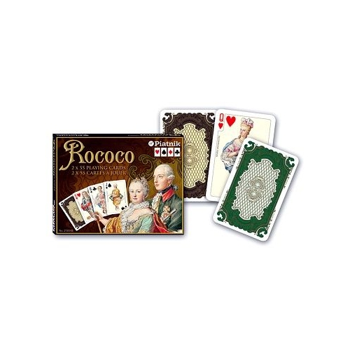 Set 2 pachete Carti de joc Rococo in cutie de lux