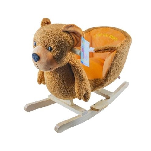 Balansoar pentru bebelusi Ursulet lemn  plus maro 60x34x45 cm