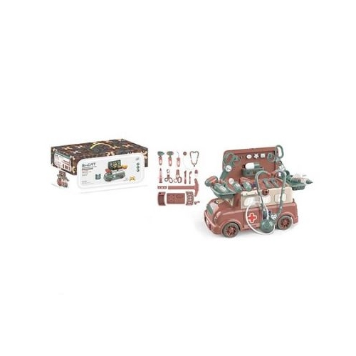 Ambulanta cu Ustensile Doctor cu baterii 22 piese