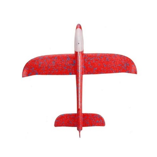 Avion din polistiren 47 cm cu led rosu