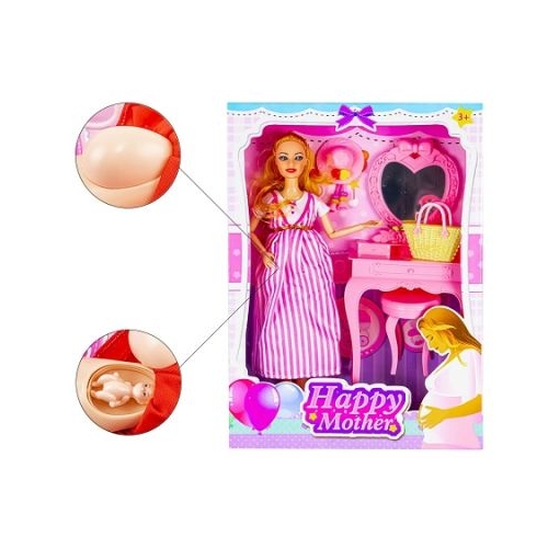 Papusa gravida  masuta machiaj