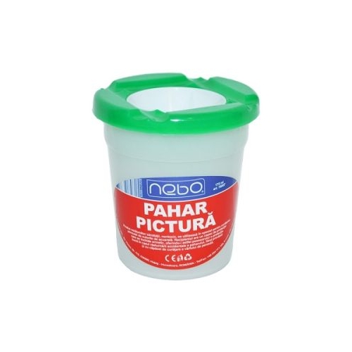 Pahar pictura mare cu capac multicolor NEBO