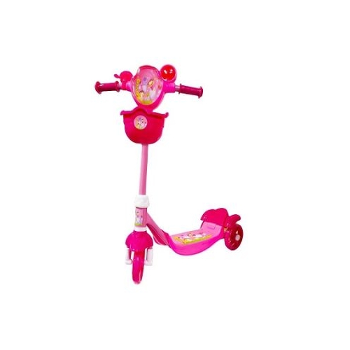 Trotineta cu desene cadru metal acces. plastic 72 cm roz