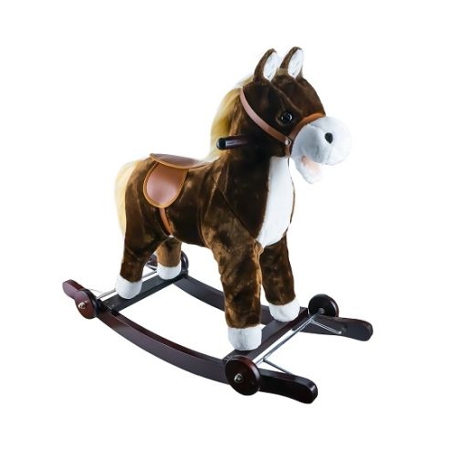 Calut balansoar lemn  plus espresso cu rotile 74x33x62 cm