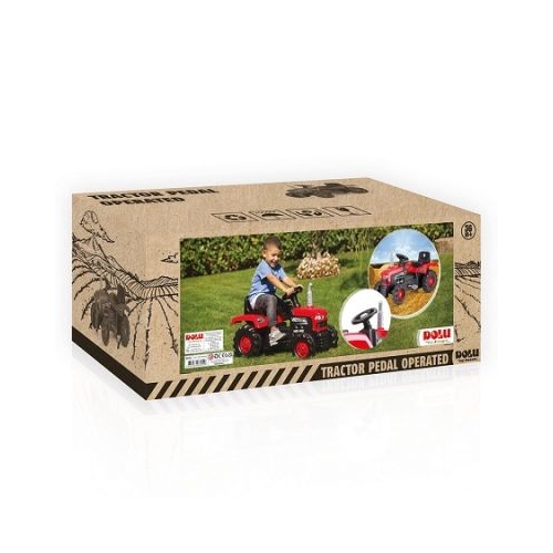 Tractor cu pedale, rosu, 53x83x45 cm
