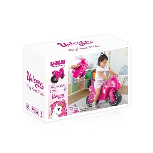 Motocicleta fara pedale roz-unicorn 50x71x27 cm