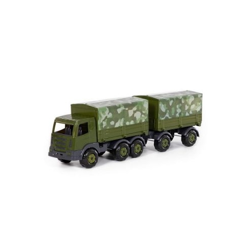 Camion Militar cu Prelata si Remorca SuperTruck 71x16x22 cm