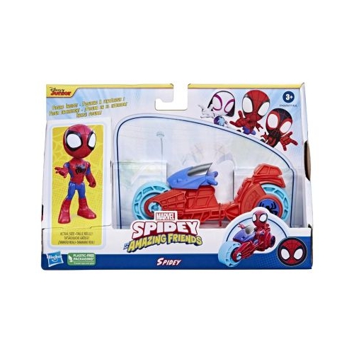 Spidey si prietenii extraordinari. Set motocicleta si figurina Spidey 10 cm
