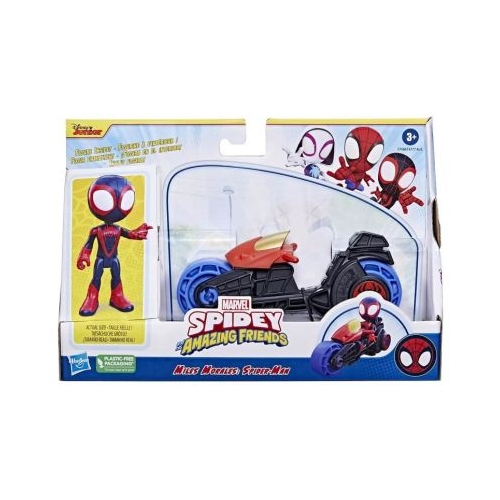Spidey si prietenii extraordinari. Set motocicleta si figurina Miles Morales 10 cm