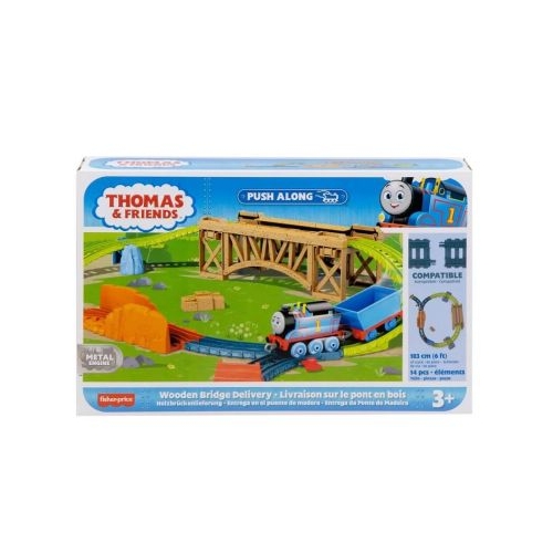 Set de joaca cu locomotiva Push along Thomas si accesorii