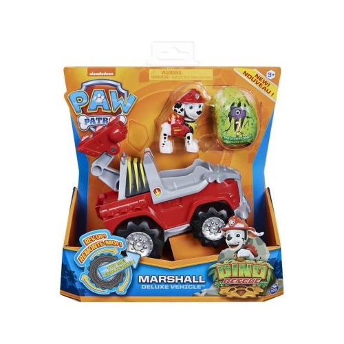 Set vehicul cu catelus Marshall si figurina Dino surpriza Patrula Catelusilor