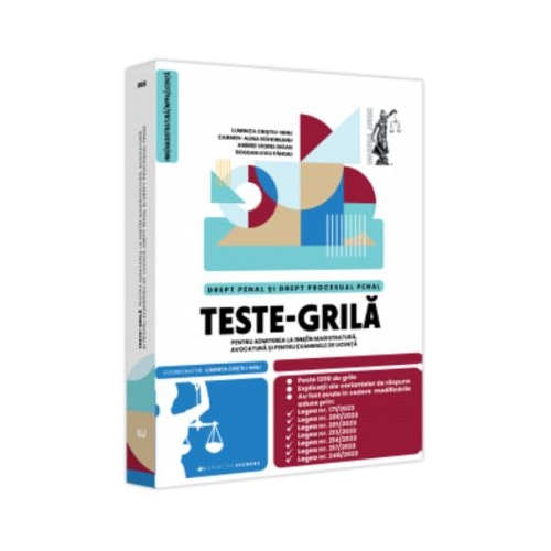 Teste-grila pentru admiterea la INM in magistratura avocatura si pentru examenele de licenta. Drept penal si drept procesual penal - Luminita Cristiu-Ninu