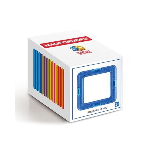 Joc magnetic de constructie Square Set 12 piese in forma de patrat Magformers