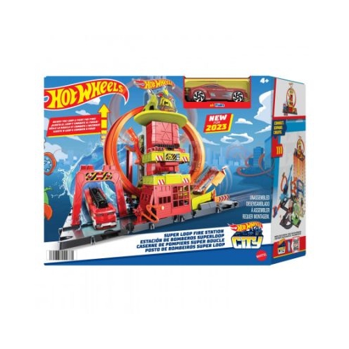 Statia de pompieri Super loop Hot Wheels