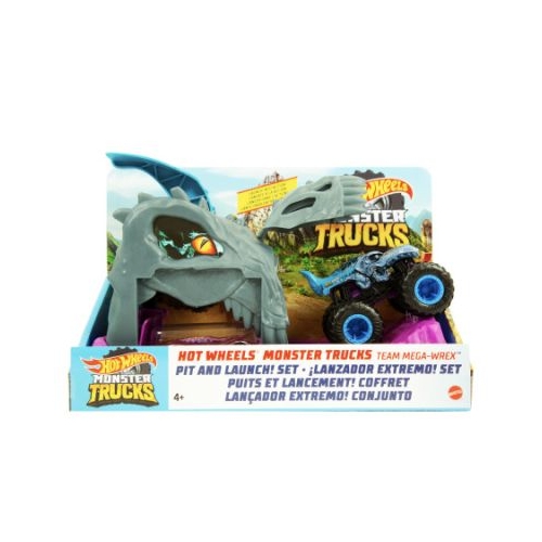 Lansator Monster Truck Team Mega Wrex cu doua masinute Hot Wheels