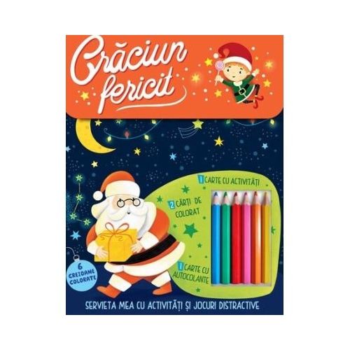 Craciun fericit. Servieta mea cu activitati si jocuri distractive