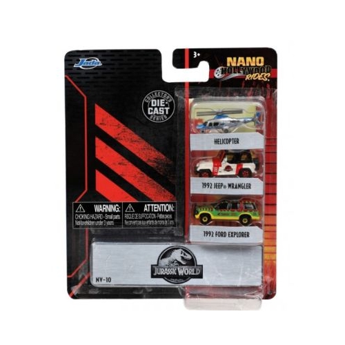 Set 3 masinute metalice jurassic 4 cm Jada