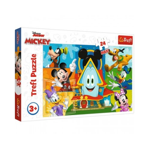 Puzzle 24 Maxi Mickey Mouse Casa prietenilor amuzanti Trefl