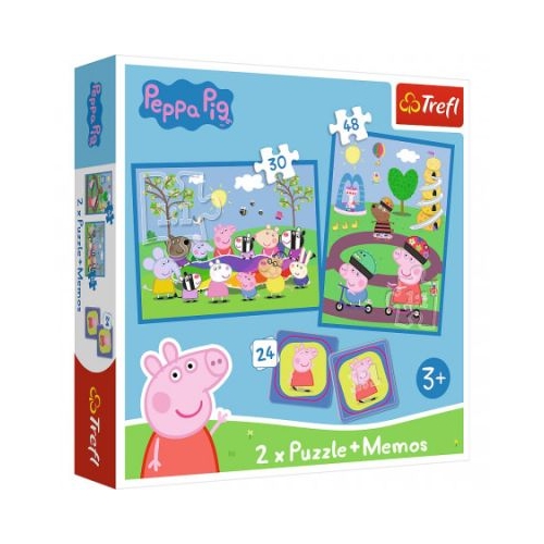 Puzzle 2-in-1 Memo Peppa Pig Momentele fericite Trefl