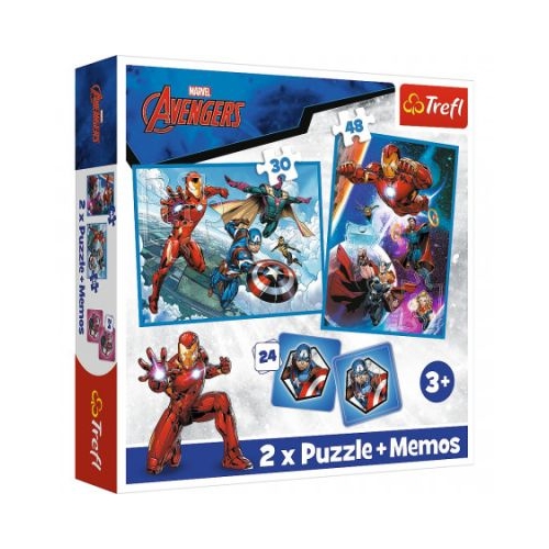 Puzzle 2-in-1 Memo Avengers Eroii in actiune Trefl