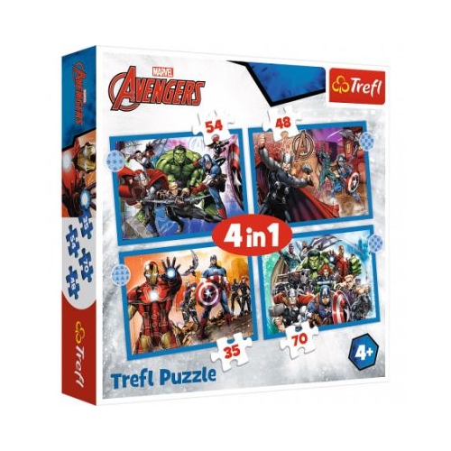 Puzzle 4-in-1 Avengers razbunatorii curajosi Trefl