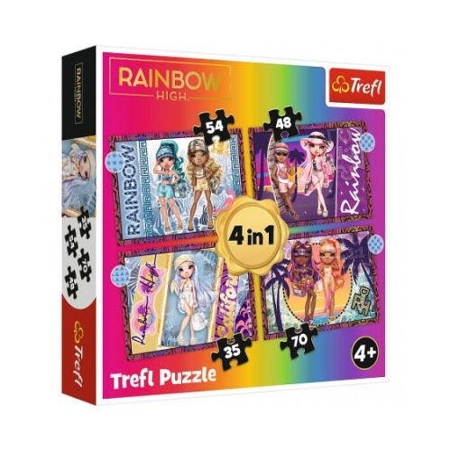 Puzzle Rainbow High 4-in-1 Papusile fashion Trefl
