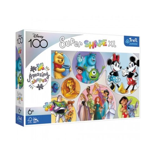 Puzzle Primo Super shape XXL 160 Disney 100. Lumea Disney Trefl
