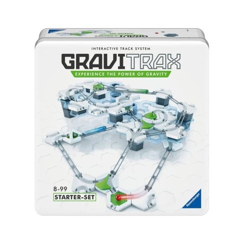 Joc de constructie set de baza in cutie metalica multilingv inclusiv RO Gravitrax Starter Set Metalbox