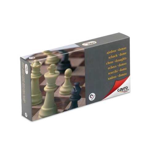 Joc Sah si Dame magnetic Cayro in cutie pliabila 24 x 24 cm