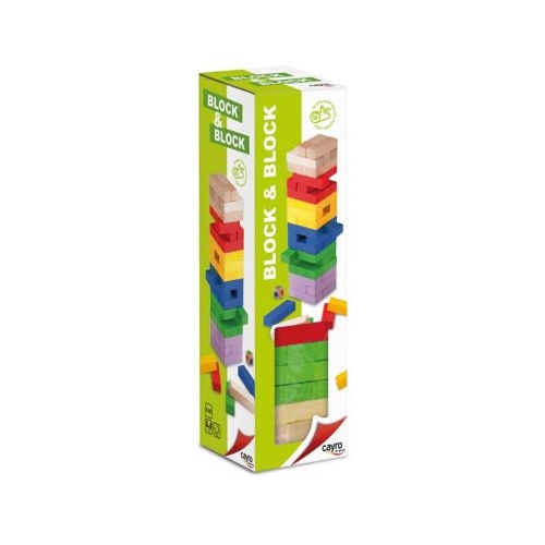 Joc turnul de lemn colorat Block amp Block Cayro