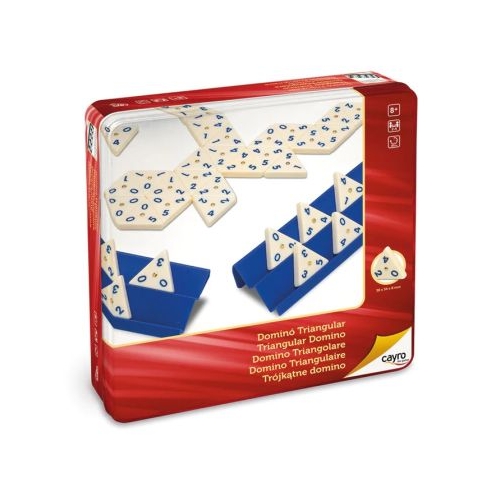 Joc Domino triunghiular in cutie metalica Cayro