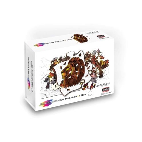 Puzzle din lemn multicolorat Leu 121 piese