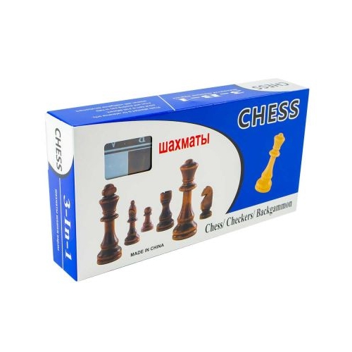 Joc 3 In 1. Sah Table Dame Cutie Lemn 39. 5 x 19. 5 cm