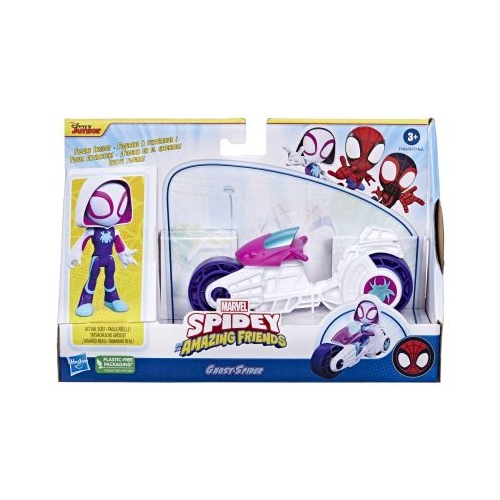 Set motocicleta si figurina Ghost Spider 10 cm Spidey Prietenii extraordinari