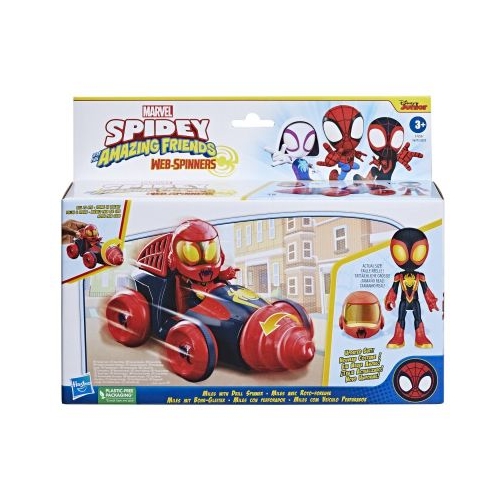 Set masinuta si figurina Miles Morales Spidey prietenii extraordinari