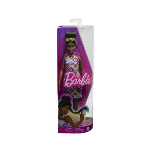 Papusa Barbie Fashionista satena cu ochelari de soare galbeni