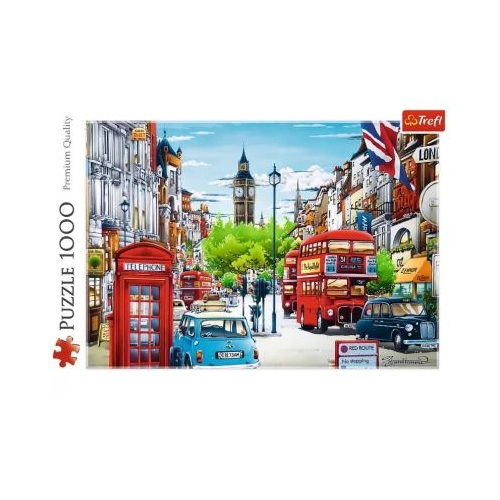 Puzzle 1000 piese Strada in Londra Trefl