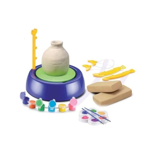 Joc creativ Roata Olarului cu 6 culori pentru decorarea obiectelor din lut