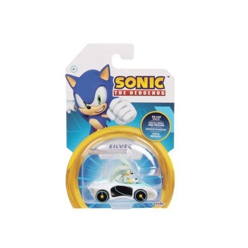 Figurina cu masinuta din metal 6cm Nintendo Sonic S5 Silver