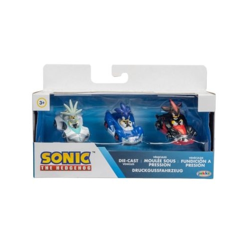 Set 3 figurine cu masinute din metal 6cm Nintendo Sonic S2