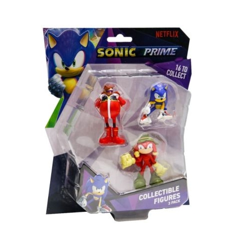 Set 3 figurine 6cm Sonic Prime Mr. Dr. Eggman Sonic NY amp Knuckles