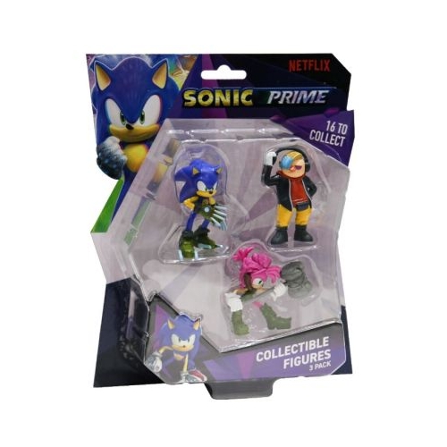 Set 3 figurine 6cm Sonic Prime Sonic Dr. Dont Amy
