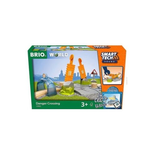 Trecere la nivel cu calea ferata electronica si inteligenta pentru trenulete BRIO