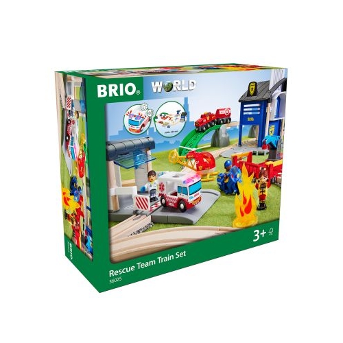 Set interactiv cu trenulet si masina de interventii speciale BRIO