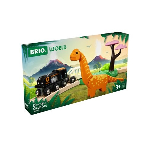 Set trenulet cu traseu de sine aventura dinozaurilor BRIO