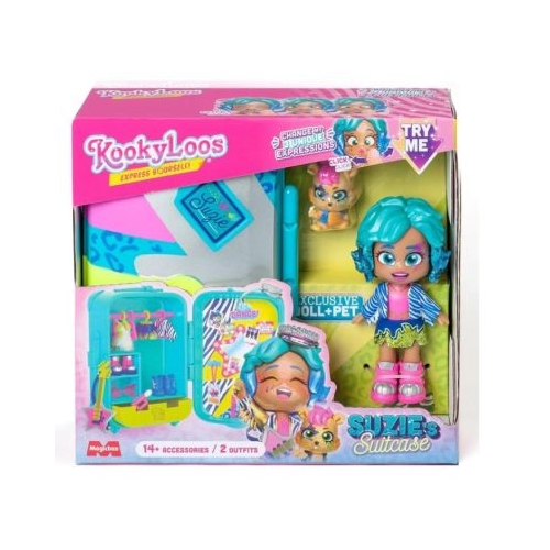Set de joaca cu papusa si accesorii KookyLoos - Valiza lui Suzie