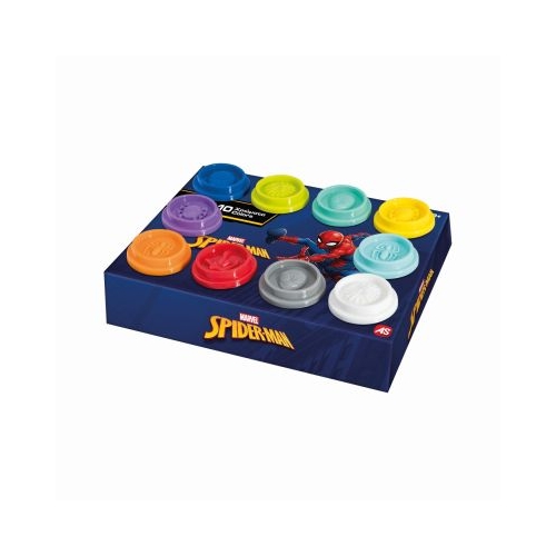 Set 10 borcanase de plastilina Spiderman in ambalaj de carton As Games