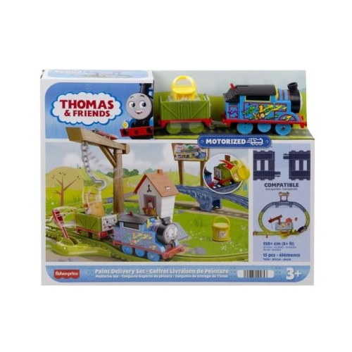 Set de joaca cu locomotiva motorizata livreaza vopseaua Thomas