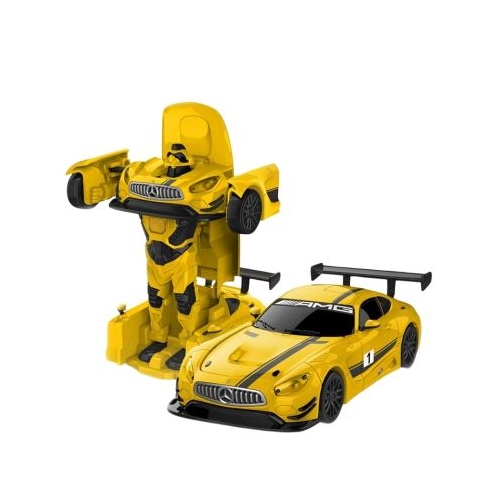 Masinuta metalica convertibila Mercedes Benz GT3 galbena scara 1 la 32