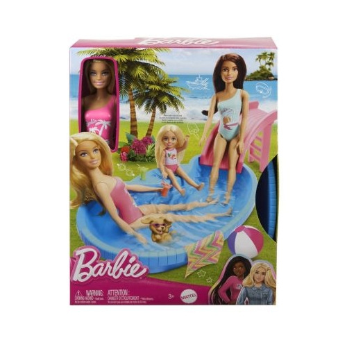 Set papusa blonda si piscina Barbie
